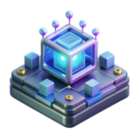 serene rustic Quantum computer processing complex data, glowing lighting, abstract technology style premium png