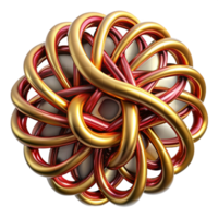 magnificent abstract A complex web of interconnected lines forming intricate knots and loops, in shades of deep red and metallic gold. Dramatic, contrasting lighting genuine png