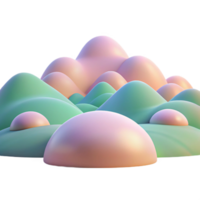 dramatic traditional A tranquil, abstract landscape of rolling hills and serene skies, rendered in a minimalist, pastel color palette. Soft, ambient lighting premium png