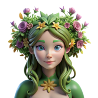 impressive abstract A serene dryad, adorned with moss and blooming wildflowers, merging seamlessly with a gnarled oak tree, bathed in soft dappled sunlight. Art style Pre-Raphaelite exclusive png