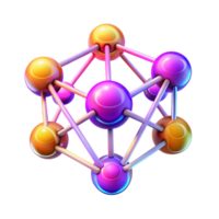 vibrant abstract A network of interconnected nodes, pulsating with energy, vibrant neon colors, cyberpunk aesthetic exclusive png