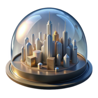 extraordinary classic A futuristic cityscape built into the inside of a giant dome, illuminated by artificial sunlight. Utopian lighting, art deco style genuine png