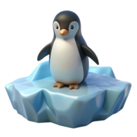 magnificent classic A solitary penguin standing on an iceberg, stark white landscape background removed, polar photography style 4K png