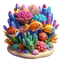 stunning creative A vibrant coral reef teeming with colorful fish, intricate details, underwater scene, nature documentary style exclusive png
