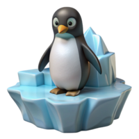 stunning vintage A solitary penguin standing on an iceberg, stark white landscape background removed, polar photography style 4K png