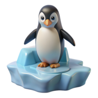extraordinary contemporary A solitary penguin standing on an iceberg, stark white landscape background removed, polar photography style 4K png