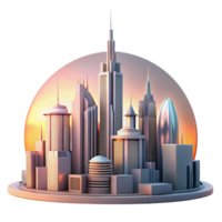 extraordinary classic A futuristic cityscape at dawn, the sun rising behind towering skyscrapers. Soft, warm lighting, futuristic architecture style, panoramic view original png