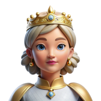 beautiful contemporary Portrait of a majestic queen with an elaborate crown of gold and jewels, a regal expression, lit by soft, diffused light, in the style of classical portraiture exclusive png
