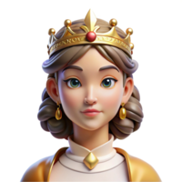 stunning vintage Portrait of a majestic queen with an elaborate crown of gold and jewels, a regal expression, lit by soft, diffused light, in the style of classical portraiture 4K png
