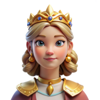 wonderful creative Portrait of a majestic queen with an elaborate crown of gold and jewels, a regal expression, lit by soft, diffused light, in the style of classical portraiture original png
