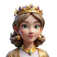 beautiful modern Portrait of a majestic queen with an elaborate crown of gold and jewels, a regal expression, lit by soft, diffused light, in the style of classical portraiture original png