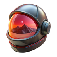 wonderful rustic A futuristic helmet with a reflective visor, displaying a distorted image of a desolate alien landscape, illuminated by a harsh, red sun. Style gritty realism genuine png