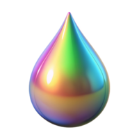 elegant vintage A single, luminous tear-shaped drop, refracting light into a spectrum of colors, with a hyperrealistic rendering style detailed png