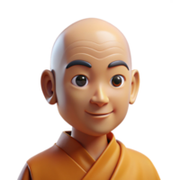 impressive creative Portrait of a serene monk with a peaceful expression and shaved head, lit by soft, diffused light, in a minimalist style exclusive png
