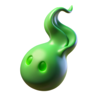 dramatic abstract A mysterious will-o'-the-wisp, flickering with an eerie green light. Soft lighting, surreal style 4K png