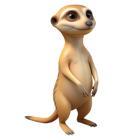 vibrant creative A curious meerkat standing on its hind legs, desert setting midday sun, photorealistic style exclusive png