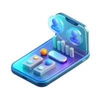 dramatic rustic A transparent smartphone displaying a holographic user interface, icons and data floating above the screen, lit by a soft blue light, futuristic style detailed png