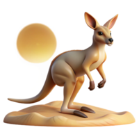 impressive traditional A curious kangaroo hopping across the outback, Australian desert setting, harsh midday sun, photorealistic style 4K png