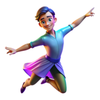 elegant minimalist Portrait of a captivating dancer with fluid movements and expressive eyes, lit by colorful stage lights, in a dance photography style high resolution png