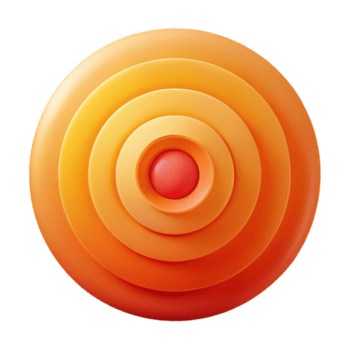 dramático artístico uma Series do concêntrico círculos irradiando para fora, rendido dentro uma gradiente do caloroso laranjas e vermelhos, minimalista estilo autêntico png