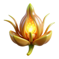 vibrant modern A single, glowing seed pod bursting open with fractalized tendrils, lit by a warm, organic light, Botanical Art style exclusive png