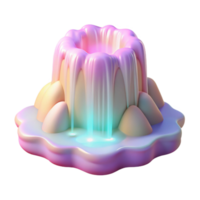 vibrant vintage An ethereal depiction of a waterfall cascading into a pool of light, rendered in a dreamlike, pastel color palette. Soft, ambient lighting premium png