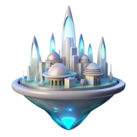 stunning modern A futuristic floating city, sleek white curves, bioluminescent glow, soft diffuse lighting, cinematic composition high resolution png