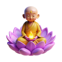 vibrant abstract A serene, meditating monk with glowing, golden aura, seated on a lotus flower amidst a swirling mist of pink and lavender, lit by a soft, divine light. Eastern spiritual art style 4K png