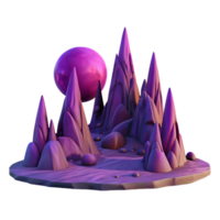 dramatic classic A desolate alien landscape, jagged purple rock formations under a double sunset, two moons visible, retrofuturistic style, matte painting authentic png