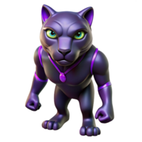 extraordinary abstract A stealthy, panther superhero with shadowy fur, glowing violet eyes, blending into the darkness, low-key lighting, noir style premium png