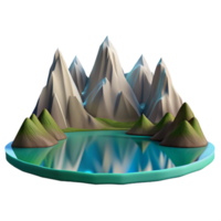 extraordinary artistic A serene mountain lake reflecting the surrounding peaks, calm water, mirror-like reflection 4K png