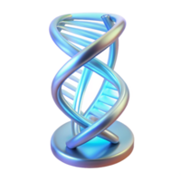 beautiful contemporary A holographic projection of a DNA double helix rotating slowly, intricate details and glowing base pairs, illuminated by a soft, blue light high quality png