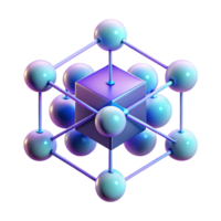 magnificent creative An abstract representation of data flow rendered in a network of glowing nodes and connections, cyberpunk style professional png