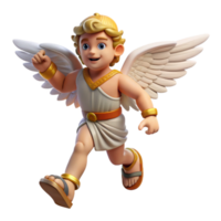 stunning vintage A swift Hermes with winged sandals, delivering a message, classical style, dynamic lighting 4K png
