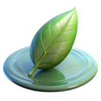 impressive modern A single leaf floating on water, reflective surface, serene and peaceful, minimalist style authentic png