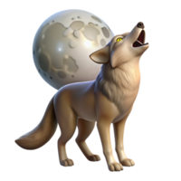 serene rustic A cunning coyote howling at the moon, desert setting, moonlight, realistic style 4K png