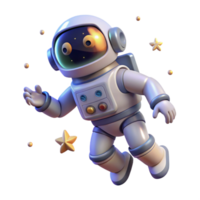 magnificent modern A robot astronaut floating in space, lit by the light of distant stars in a spacewalk photography style professional png