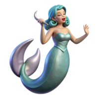 elegant creative An elegant siren, luring sailors with her enchanting song. Scales shimmering beneath the moonlight, ethereal, flowing hair. Art Deco style exclusive png