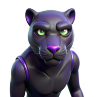 dramatic abstract A stealthy, panther superhero with shadowy fur, glowing violet eyes, blending into the darkness, low-key lighting, noir style original png
