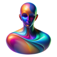 wonderful vintage Portrait of an abstract human form composed of swirling colors and geometric shapes, lit by an ethereal glow, in an abstract expressionist style detailed png