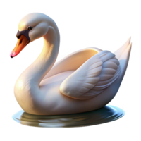 wonderful abstract A graceful swan gliding across a lake, serene setting, soft morning light, realistic style 4K png