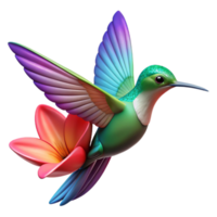 vibrant abstract A close-up of a hummingbird hovering near a flower, vibrant colors, motion blur, nature photography high resolution png