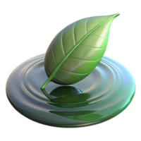 magnificent classic A single leaf floating on water, reflective surface, serene and peaceful, minimalist style authentic png