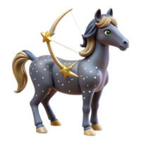 vibrant minimalist A wise centaur gazing at the constellations, a celestial map etched into his bow. Starry night sky reflected in his eyes. Romantic style 4K png