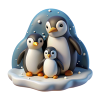 stunning rustic A family of penguins huddled together on an icy landscape, blizzard conditions with falling snow, nature documentary style original png