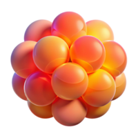 vibrant traditional Chromatic aberration effect applied to a field of overlapping, semi-transparent circles in warm hues, lit by a single, intense spotlight. Glitch art style genuine png
