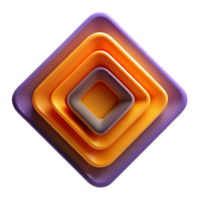 magnificent abstract A series of concentric squares, rotating around a central point, with a gradient of colors from deep purple to bright orange, rendered in a minimalist, geometric style exclusive png
