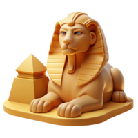beautiful rustic A stoic sphinx, with the body of a lion and the head of a pharaoh, gazing into the distance, ancient Egyptian art style, harsh desert sunlight 4K png
