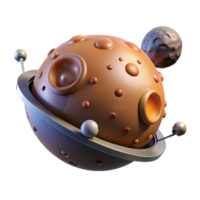 wonderful creative A space probe exploring a distant planet, dark background with stars, realistic style authentic png