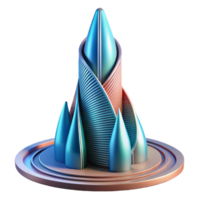serene creative Conceptual skyscraper, abstract form, dynamic lines, futuristic design, minimalist aesthetic professional png
